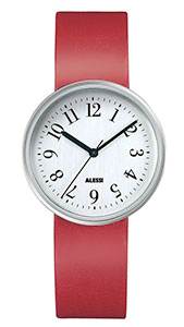 Alessi Record horloge met rode band