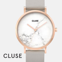 Cluse horloge - La Roche Wit Marmer/ Rosé Goud/Taupe